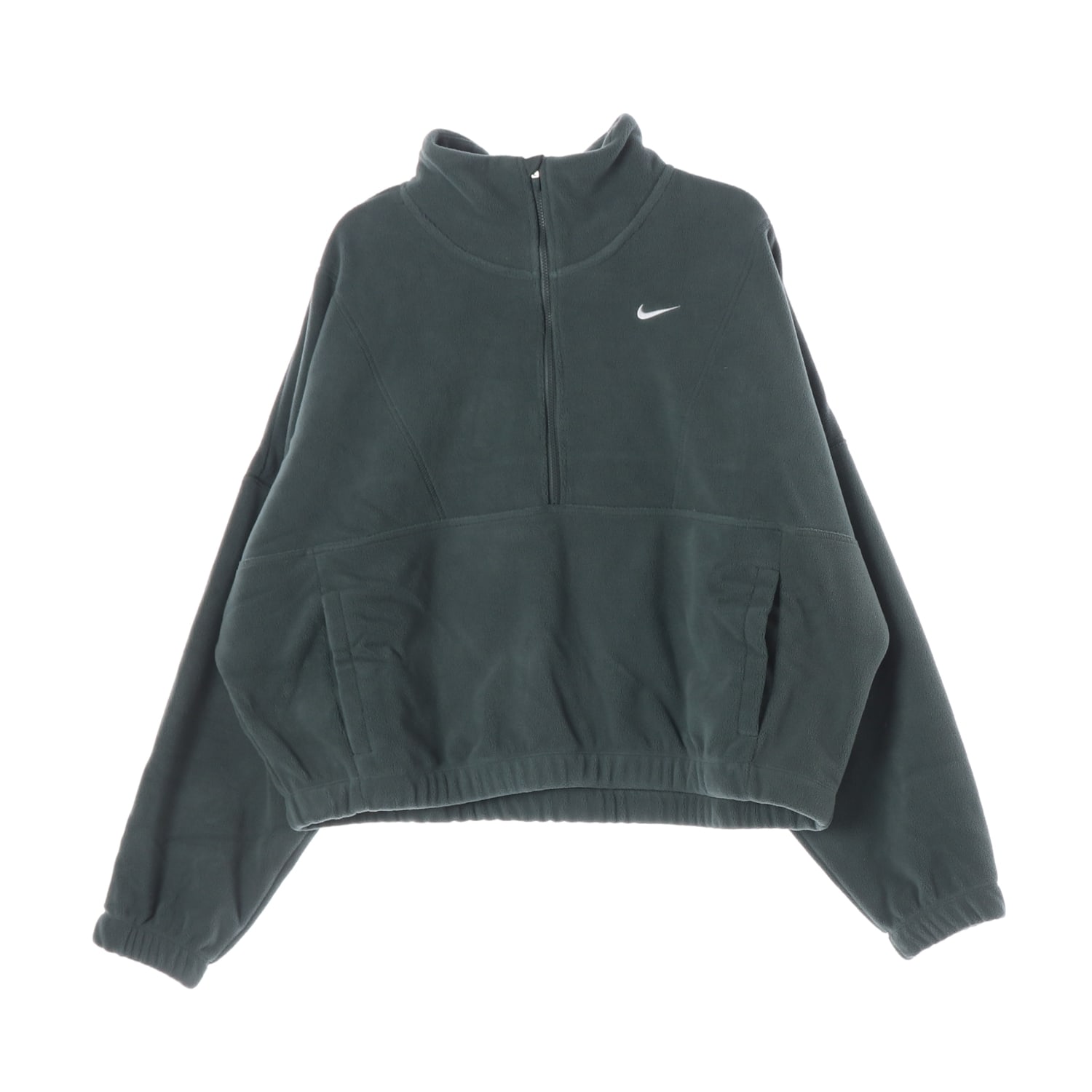 나이키 24FW 원 써마핏 오버사이즈 하프 집 플리스 탑 빈티지 그린 화이트 이미지 1