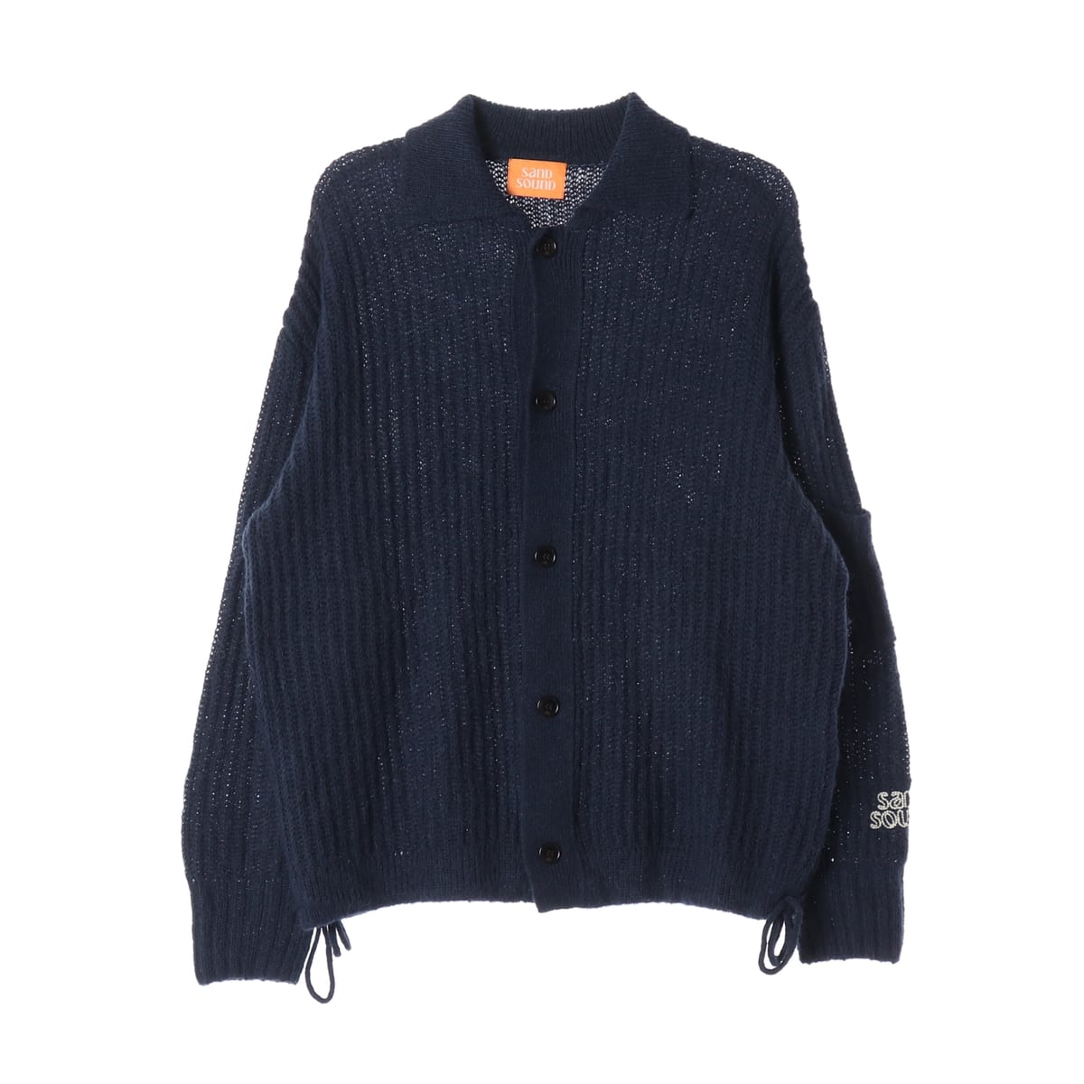 샌드사운드 23FW 로고 자수 카라 니트 가디건 상세 이미지 1