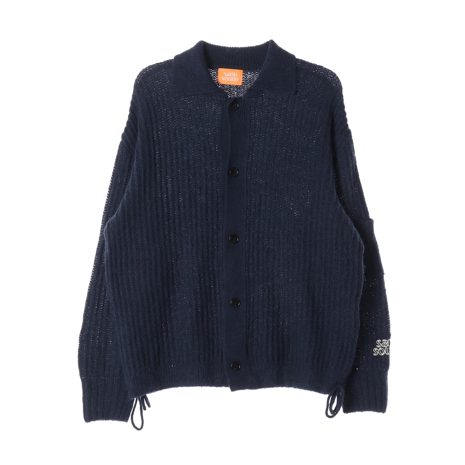 샌드사운드 23FW 로고 자수 카라 니트 가디건 이미지 1