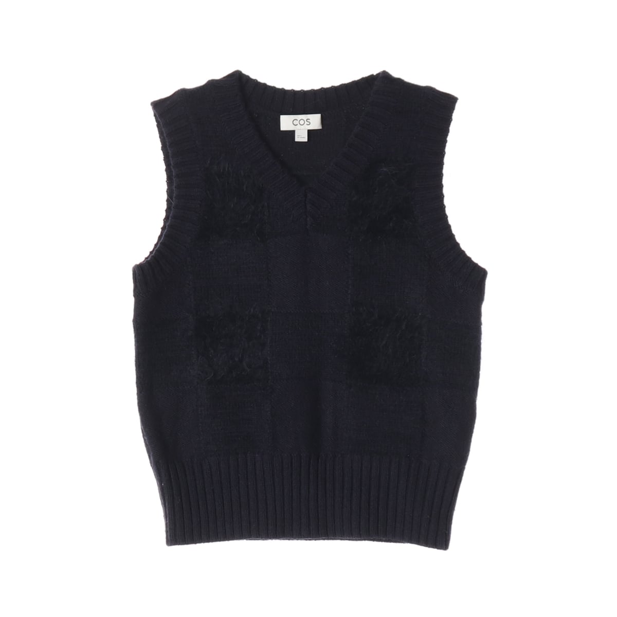 코스 22FW 울 모헤어 블렌드 체크 니트 조끼 베스트 상세 이미지 1