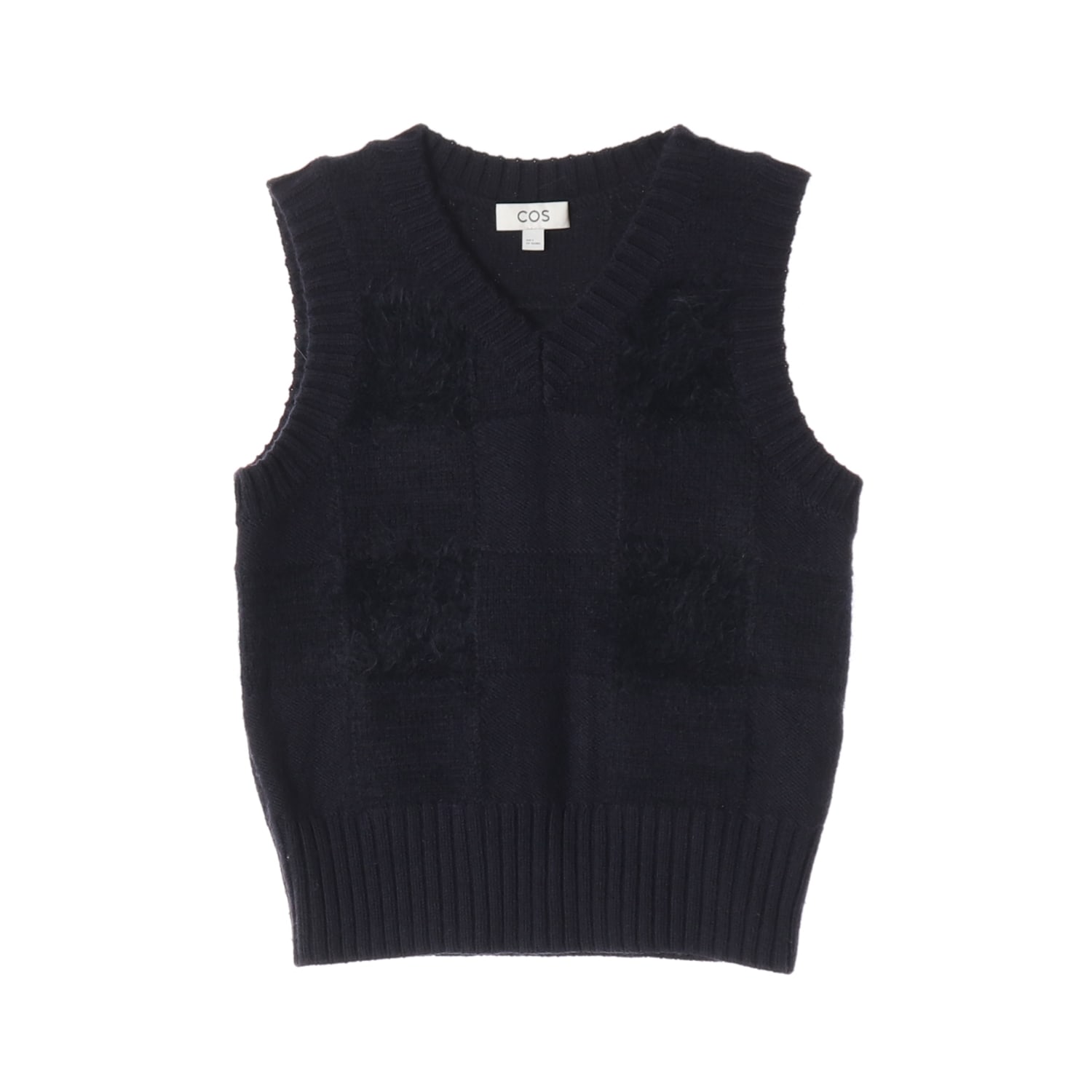 코스 22FW 울 모헤어 블렌드 체크 니트 조끼 베스트 이미지 1