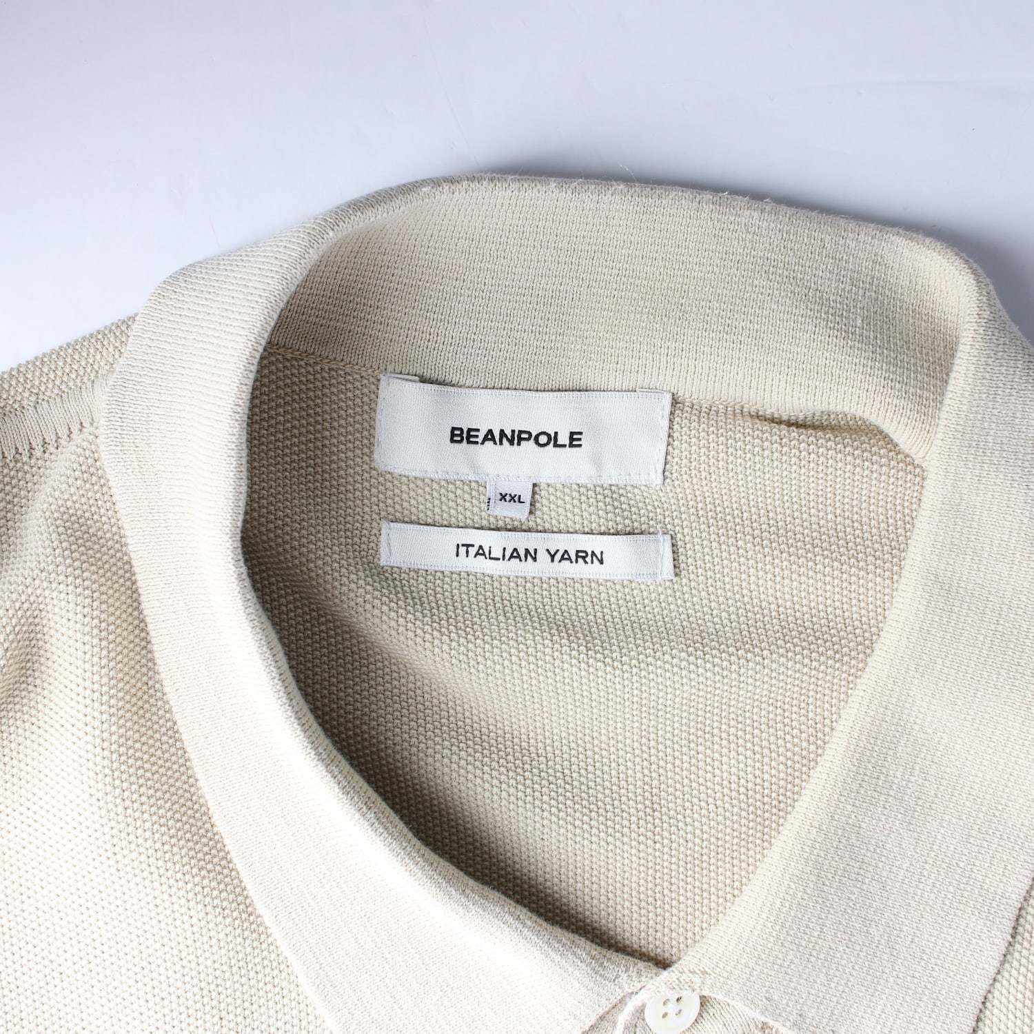 빈폴 23SS 이탈리안 얀 코튼 니트 카라 반팔 티셔츠 이미지 3