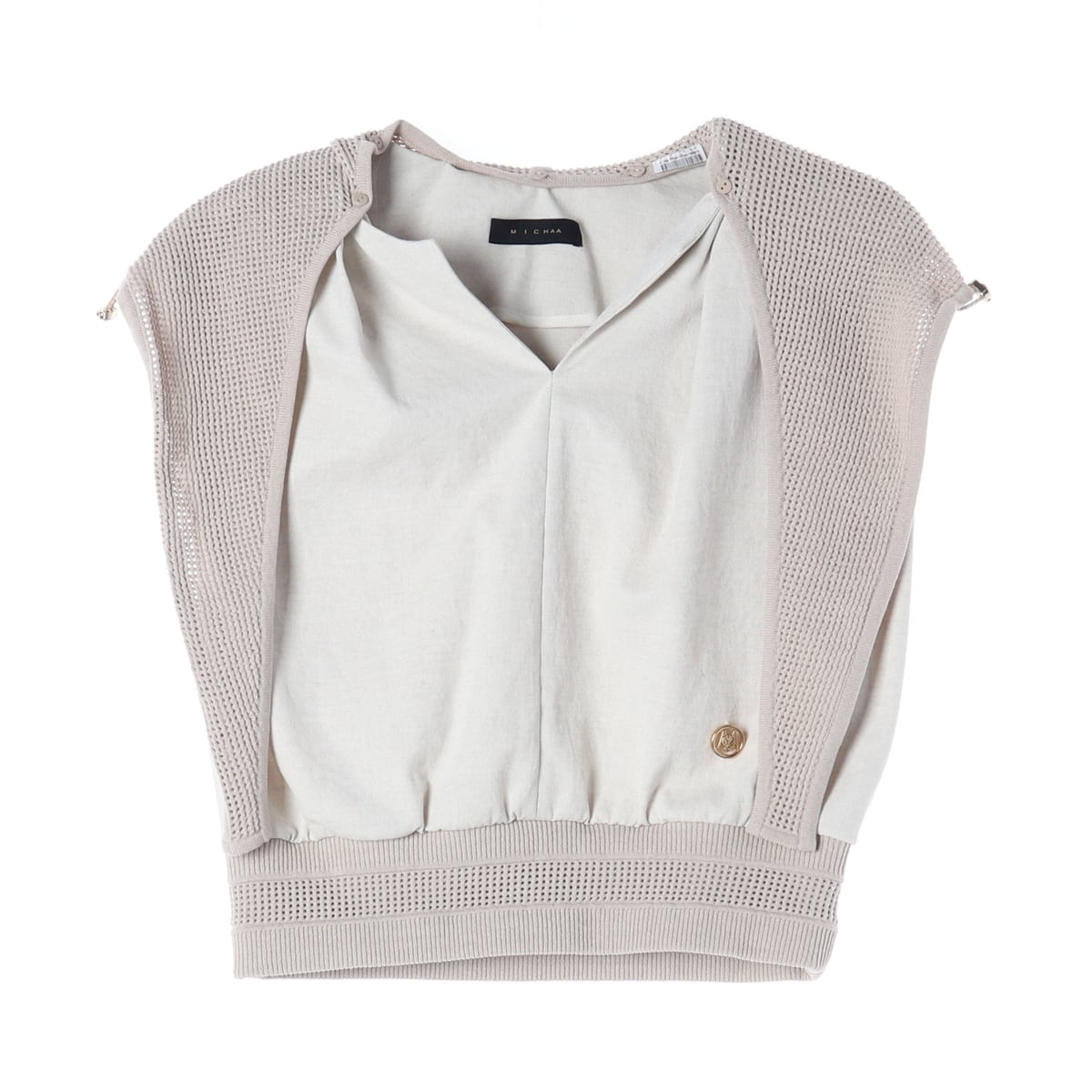 미샤 21SS 후드 니트 조끼 베스트 상세 이미지 1