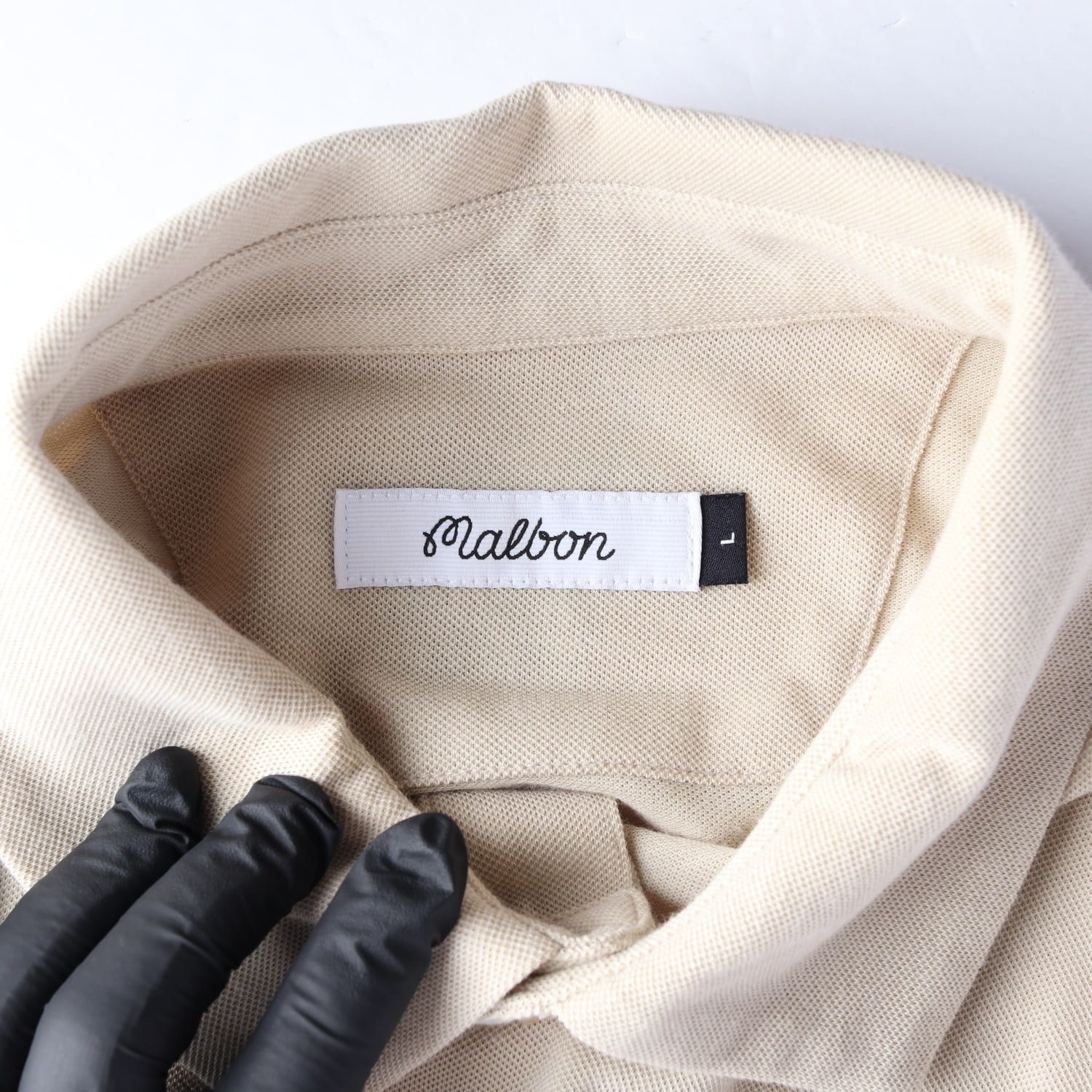 말본 22SS 캐릭터 자수 코튼 반팔 골프 카라티 폴로 티셔츠 베이지 이미지 3