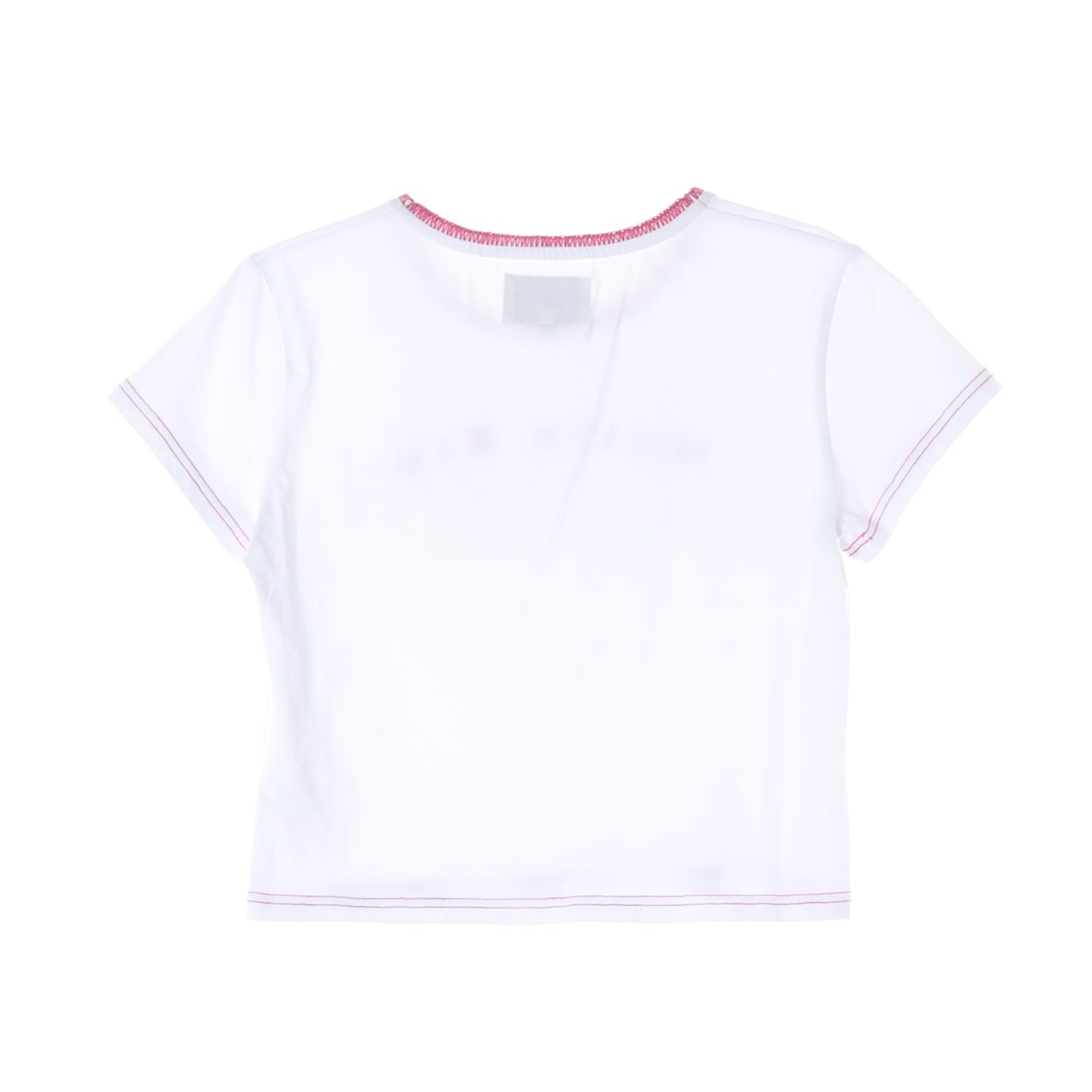 마뗑킴 25SS 컬러 포인트 아치 로고 탑 반팔 티셔츠 화이트 이미지 2