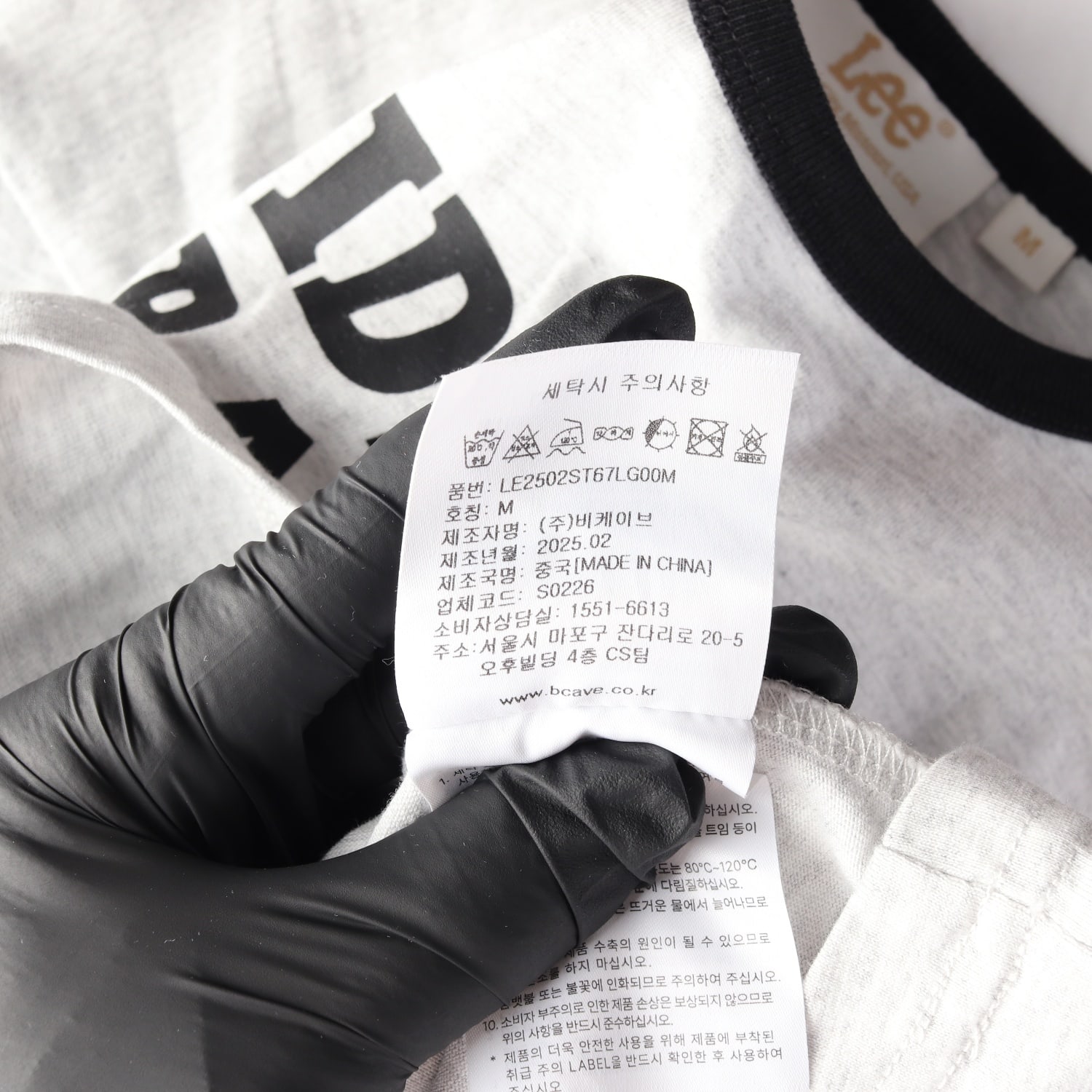 리 Lee 25SS 그래픽 링거 크롭 코튼 반팔 티셔츠 이미지 5