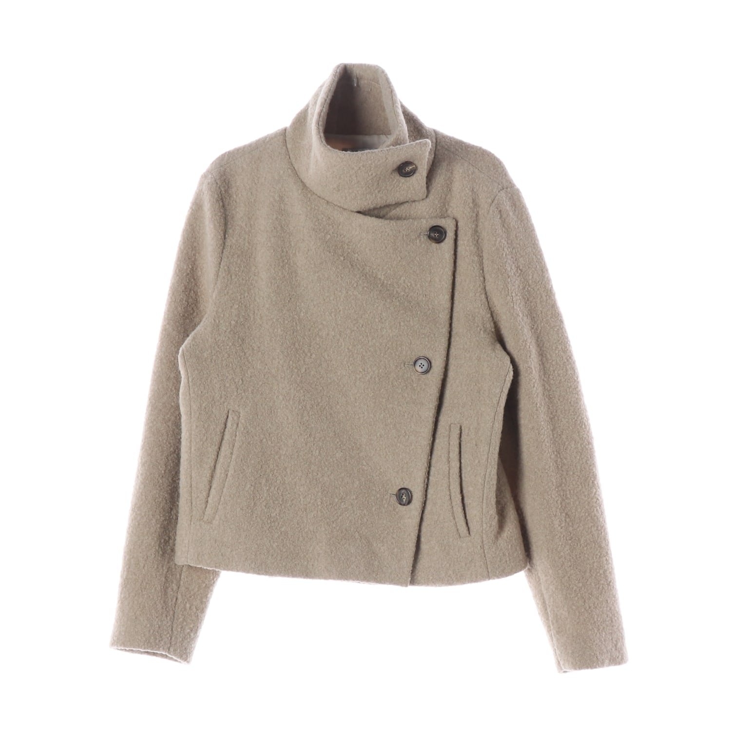 유메르 22FW 알파카 울 블렌드 하이넥 숏 코트 이미지 1