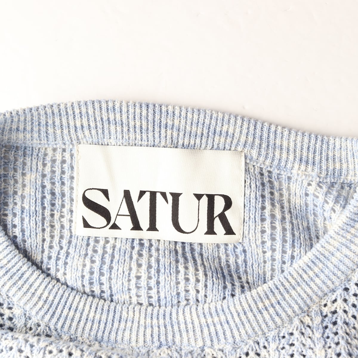 세터 SATUR 22SS 이비자 코스트 시트론 레트로 내추럴 메쉬 니트 씨 블루 상세 이미지 3
