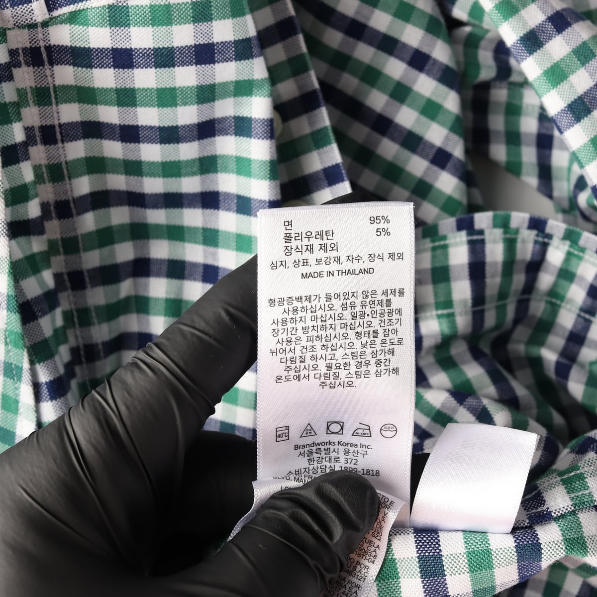 브룩스브라더스 레귤러핏 체크 코튼 버튼다운 셔츠 상세 이미지 4