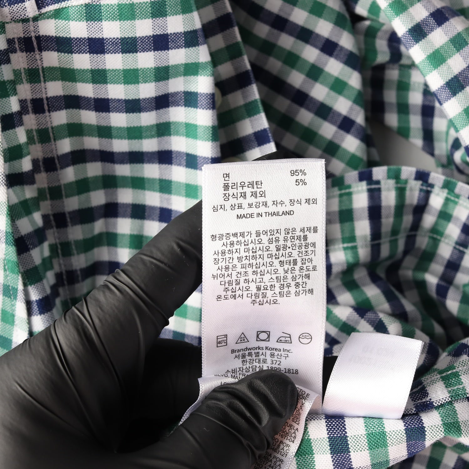 브룩스브라더스 레귤러핏 체크 코튼 버튼다운 셔츠 이미지 4