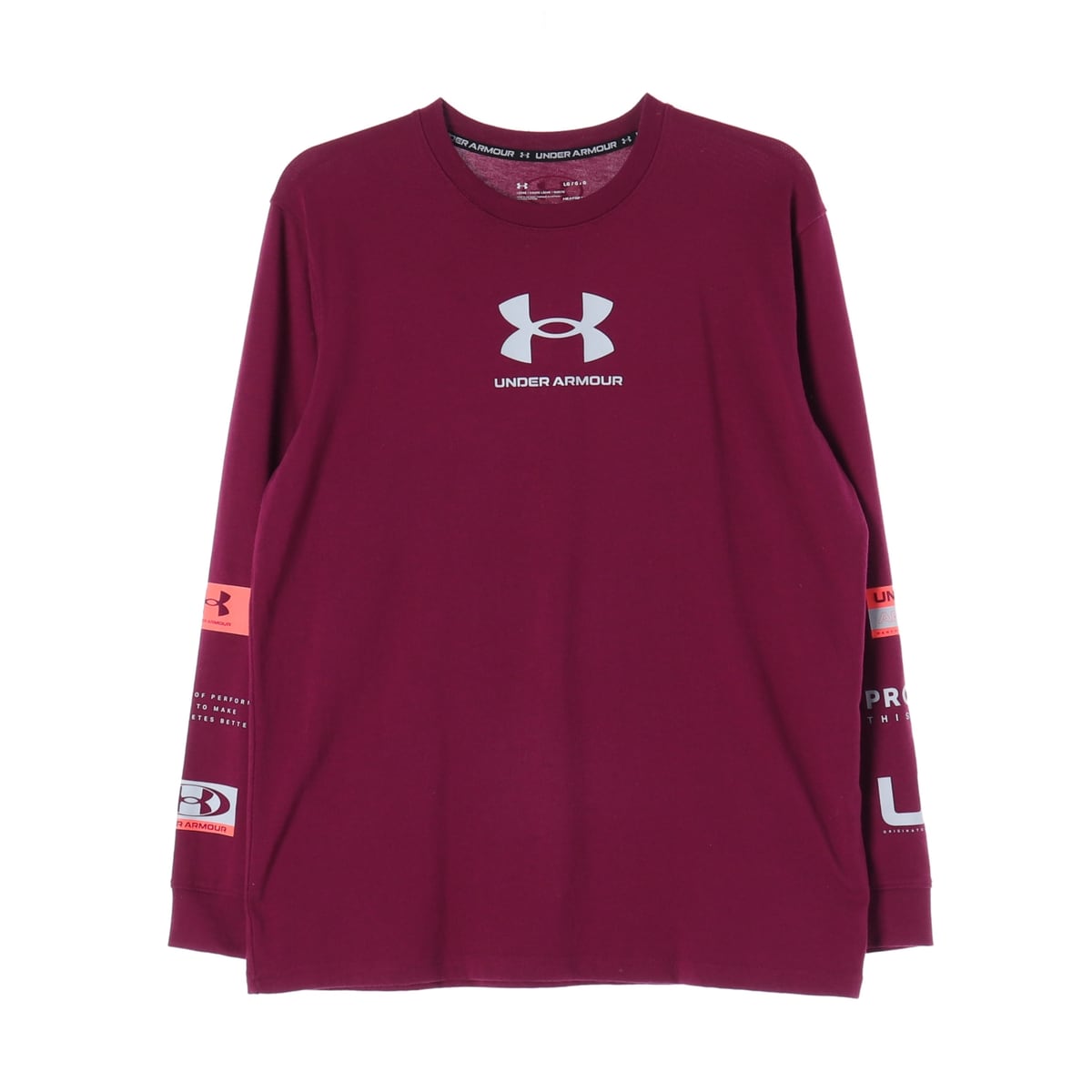 언더 아머 로고 프린트 루즈핏 코튼 긴팔 티셔츠 상세 이미지 1