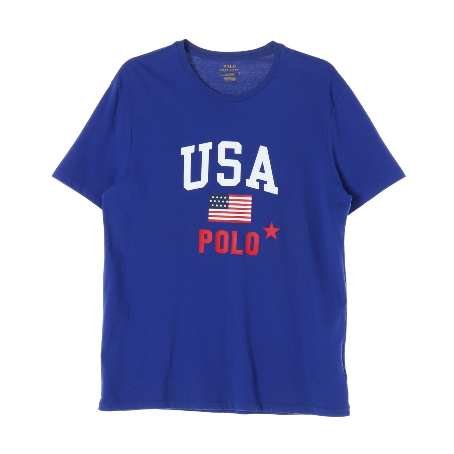 폴로 랄프 로렌 USA 국기 그래픽 프린트 코튼 라운드넥 반팔 티셔츠 이미지 1