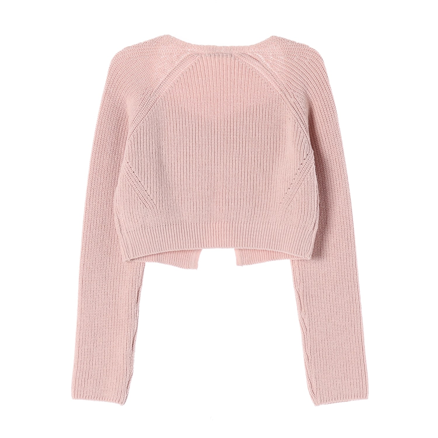 안젤로 비안코 스퀘어넥 원버튼 코튼 니트 가디건 핑크 이미지 2
