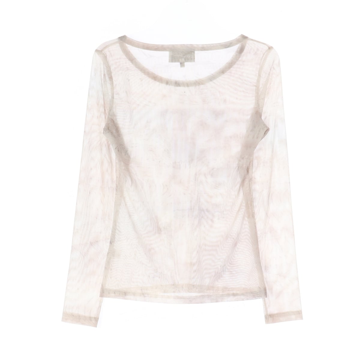 2000아카이브스 웨이브 패턴 시스루 슬림핏 긴팔 티셔츠 상세 이미지 2