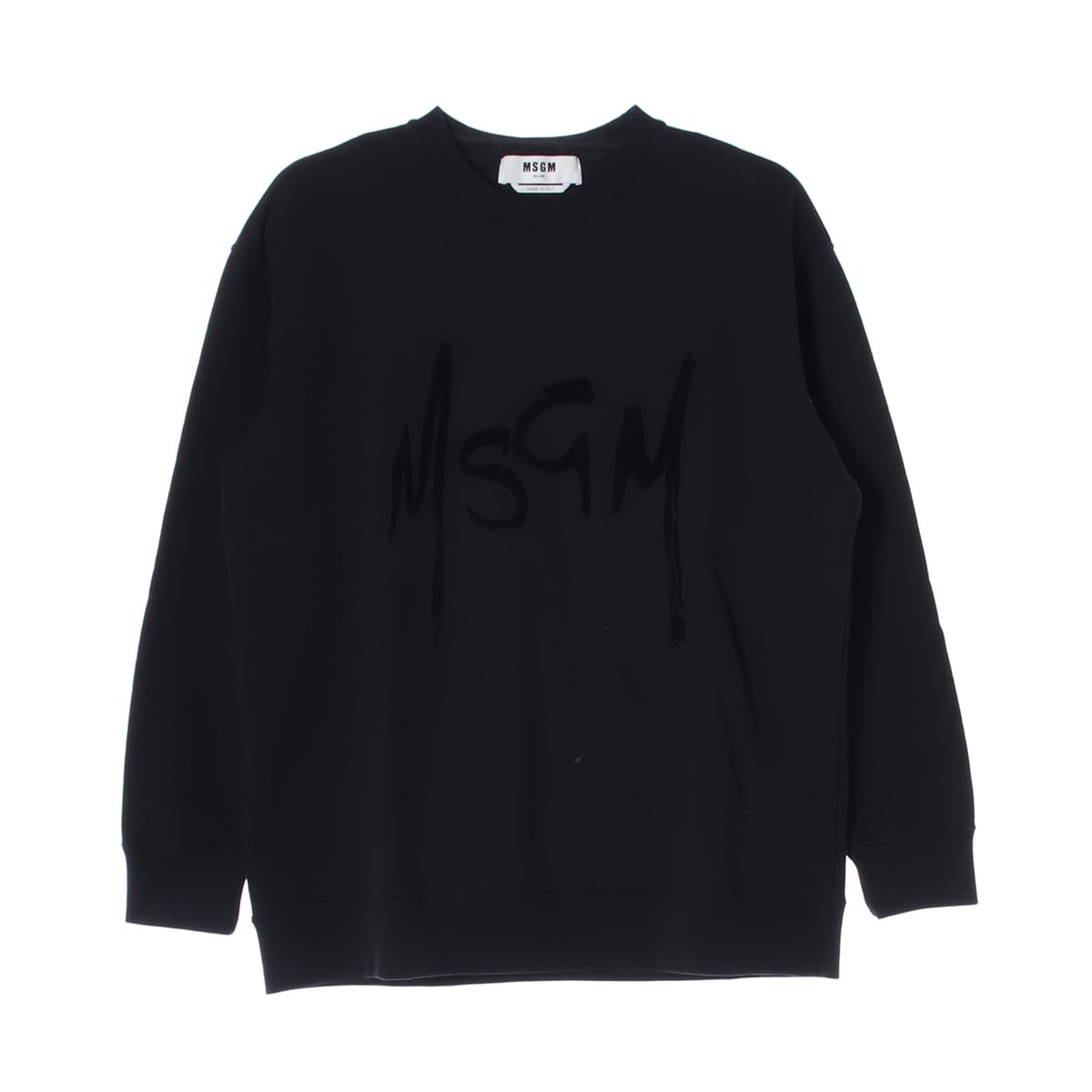 엠에스지엠 MSGM 브러쉬 로고 오버핏 맨투맨 블랙 상세 이미지 1