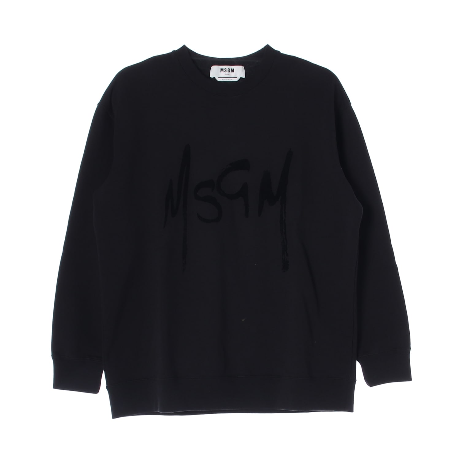 엠에스지엠 MSGM 브러쉬 로고 오버핏 맨투맨 블랙 이미지 1