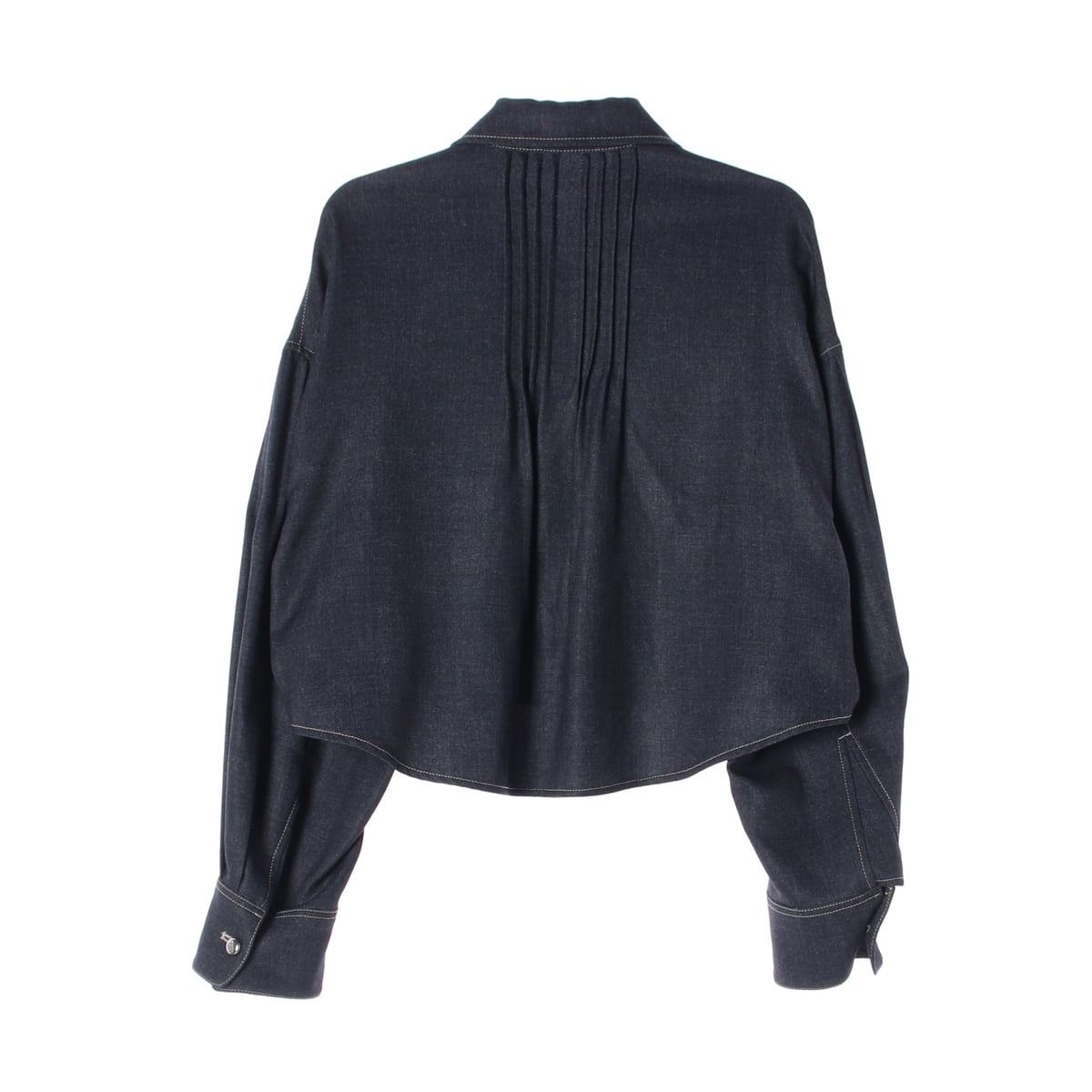 시스템 24FW 핀턱 크롭 오버핏 데님 셔츠 재킷 상세 이미지 2