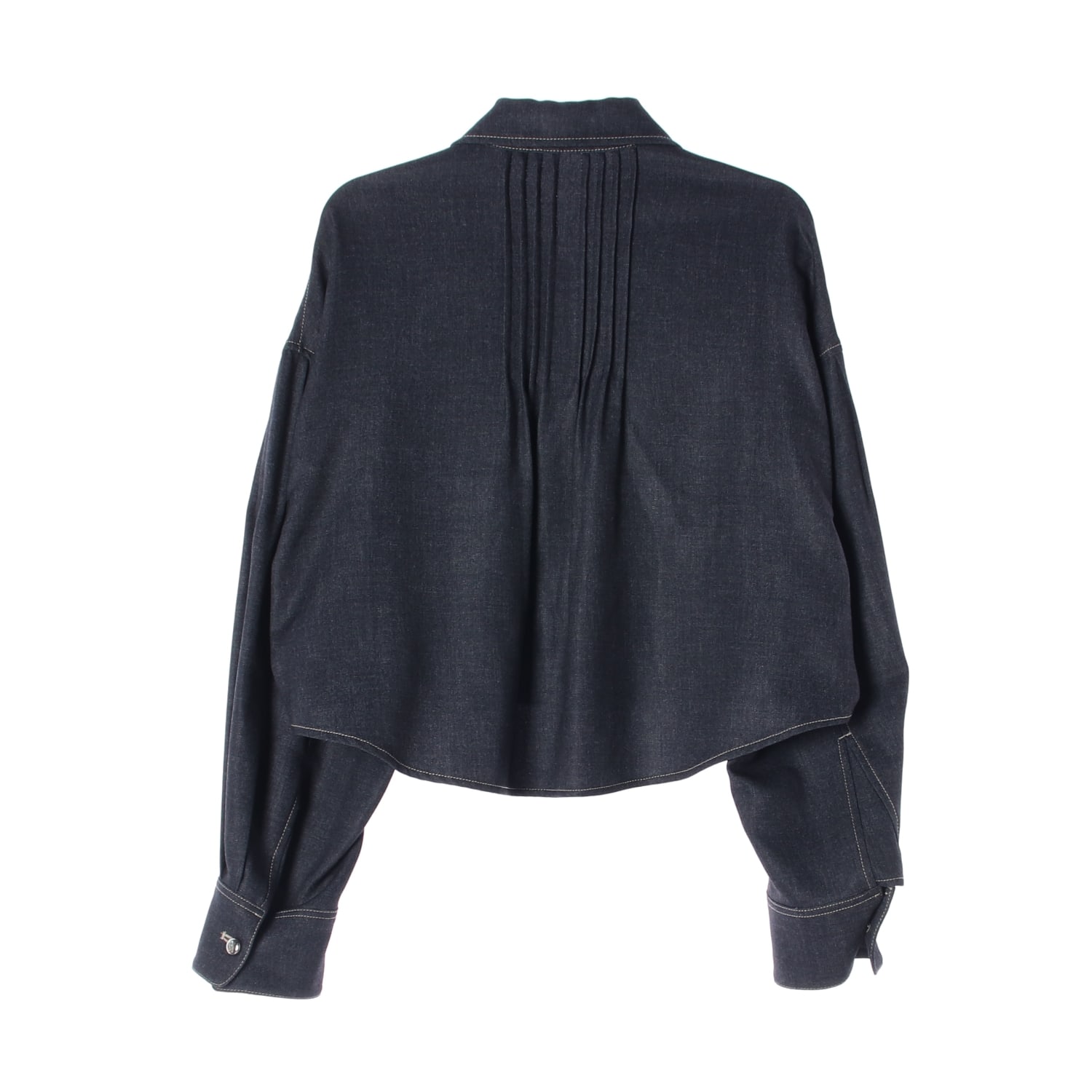 시스템 24FW 핀턱 크롭 오버핏 데님 셔츠 재킷 이미지 2