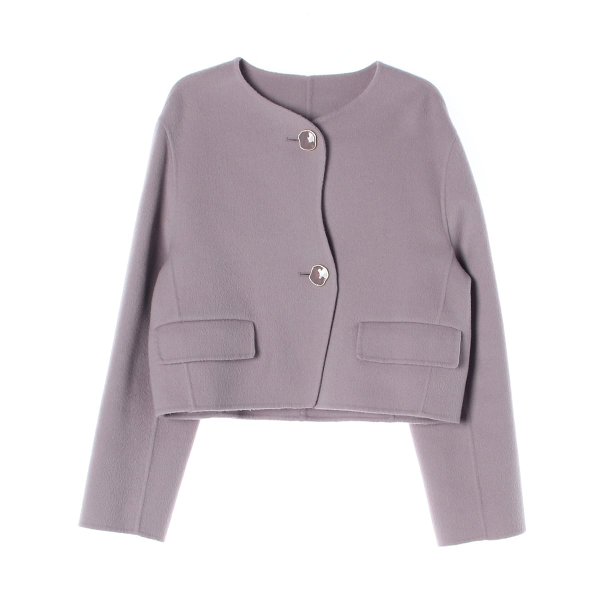 듀엘 22FW 노카라 앙고라 블렌드 숏 코트 상세 이미지 1
