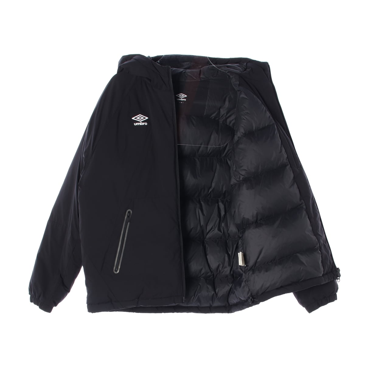 엄브로 24FW WARM+ 베이직 후드형 다운 자켓 재킷 블랙 상세 이미지 2