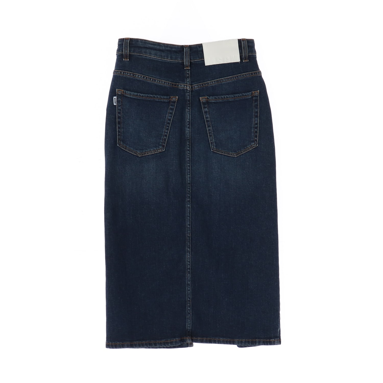 엠에스지엠 MSGM 로고 자수 슬릿 데님 롱 스커트 청치마 이미지 2