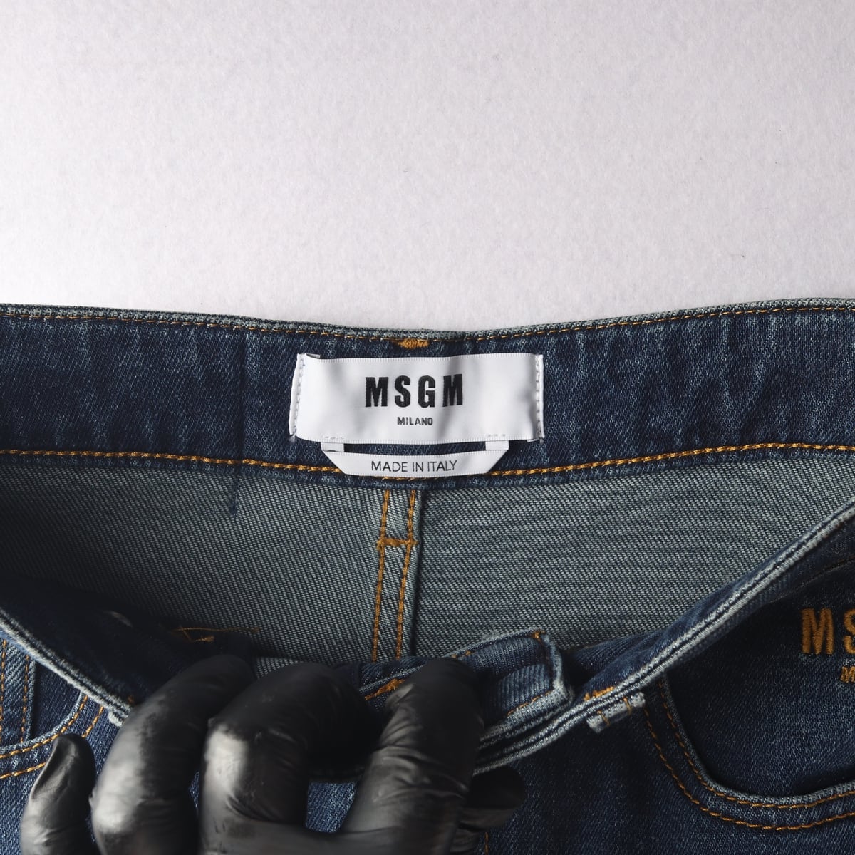 엠에스지엠 MSGM 로고 자수 슬릿 데님 롱 스커트 청치마 상세 이미지 3
