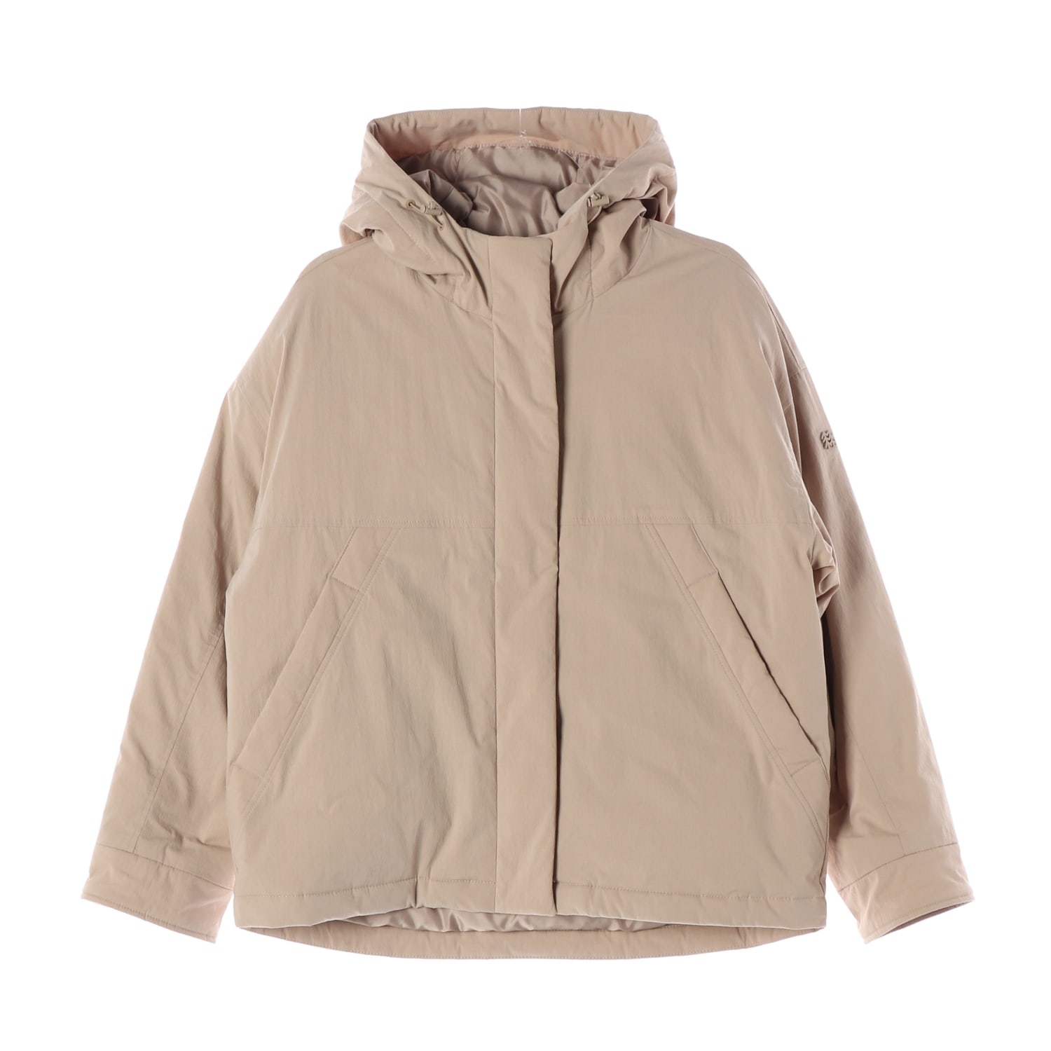 코오롱스포츠 24FW 후드 덕다운 논퀼팅 숏패딩 베이지 이미지 1