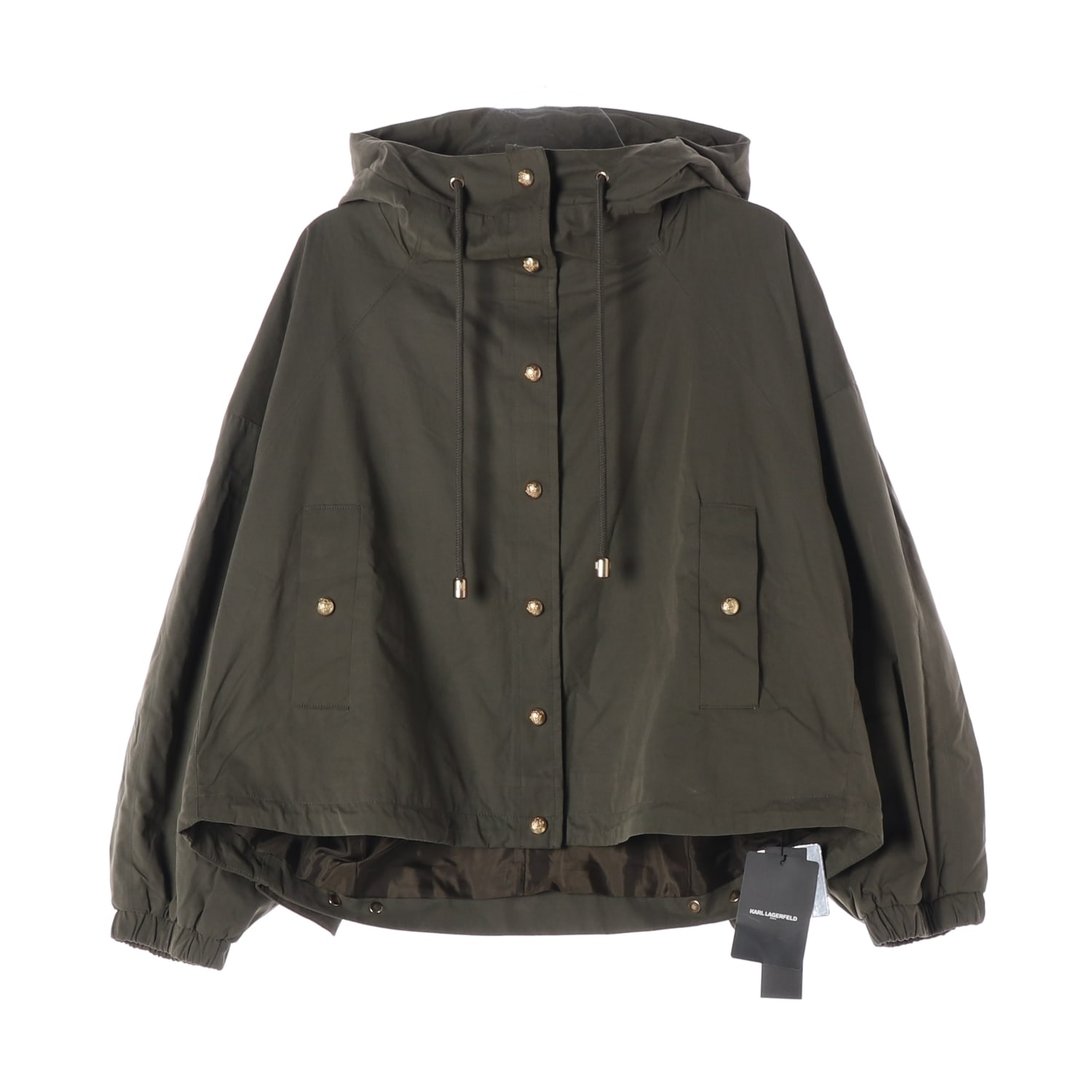 (새상품) 칼 라거펠트 23FW 골드 버튼 오버핏 후드 점퍼 재킷 바람막이  이미지 1