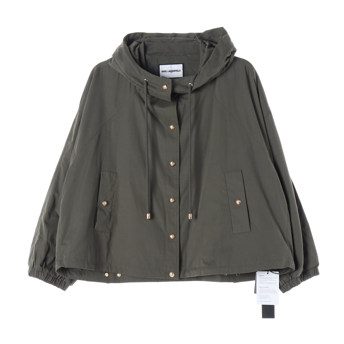 (새상품) 칼 라거펠트 23FW 오버핏 후드 점퍼 바람막이 카키  상세 이미지 1