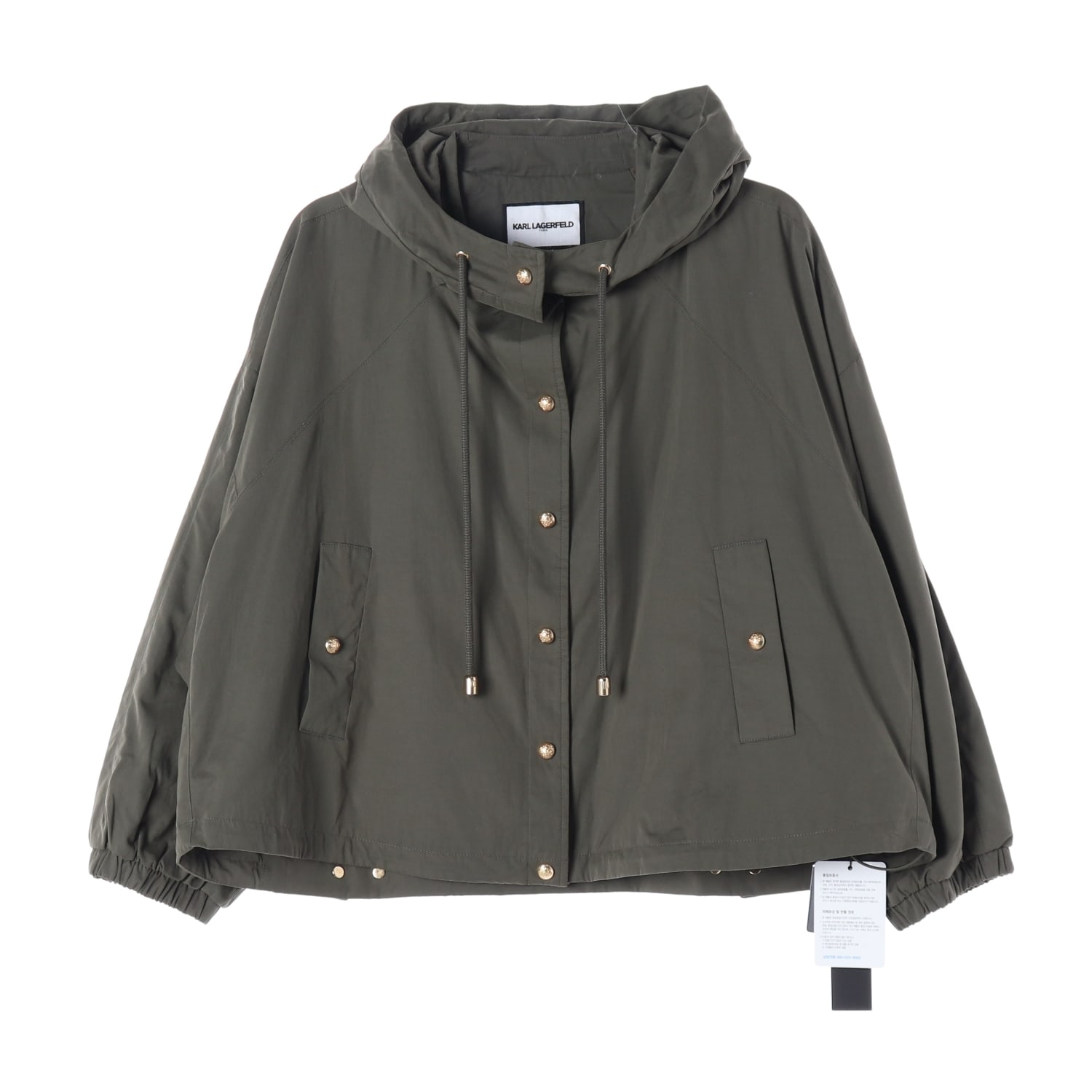 (새상품) 칼 라거펠트 23FW 오버핏 후드 점퍼 바람막이 카키  이미지 1