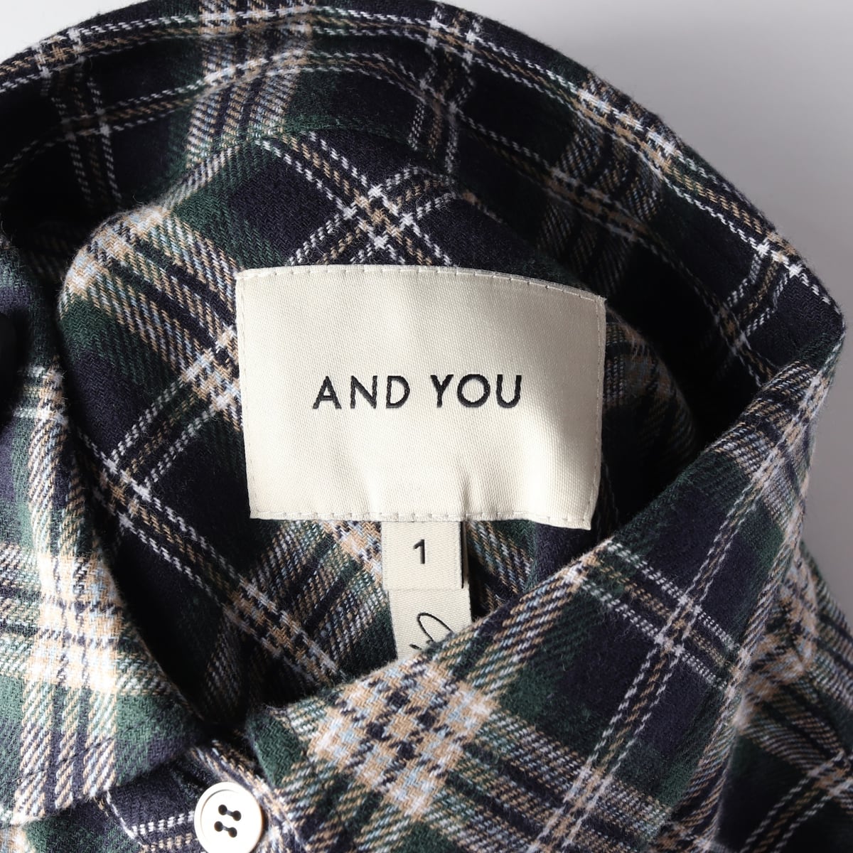 (새상품) 앤유 24FW 칼스버그 루즈핏 체크 셔츠 그린 상세 이미지 3