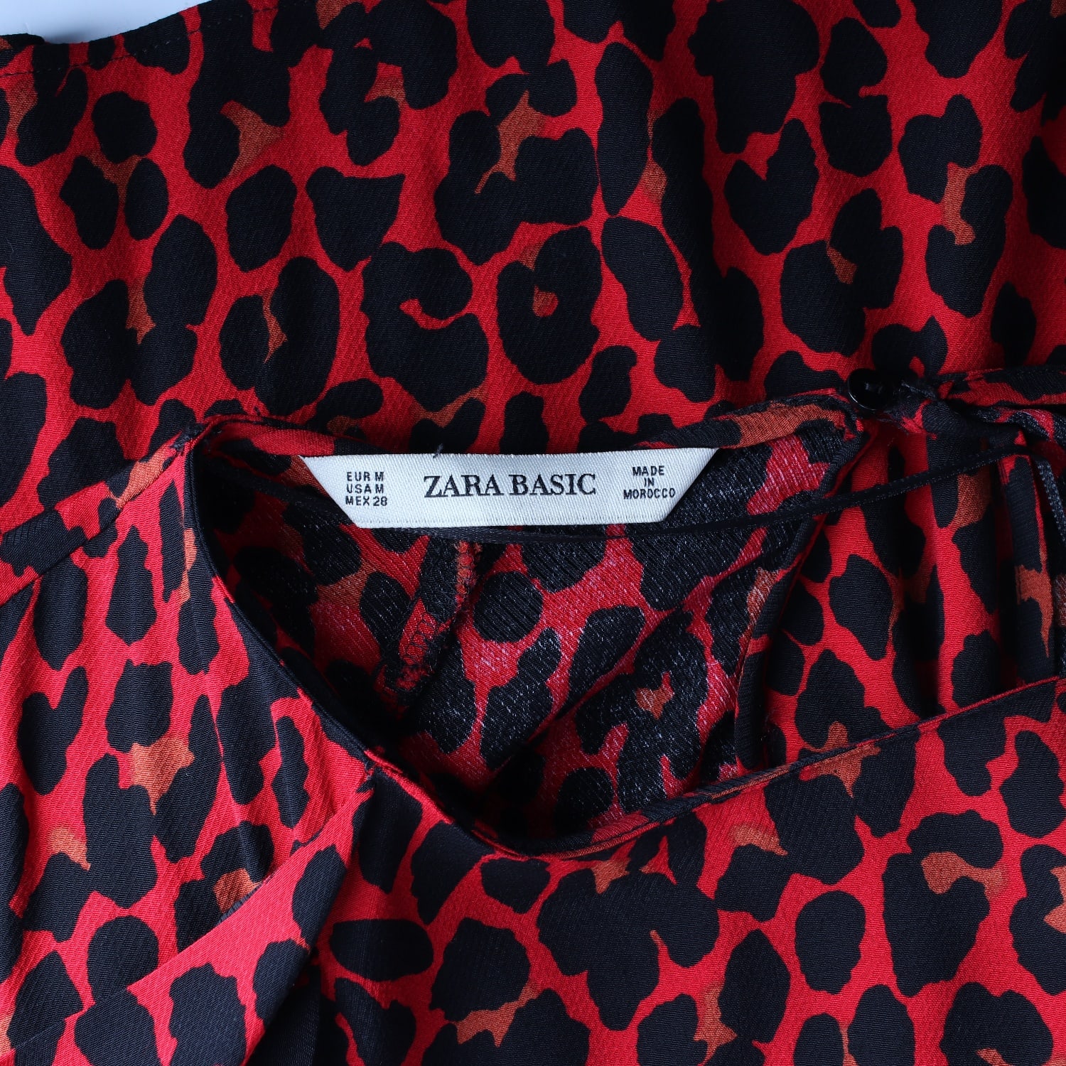 (새상품) 자라 레오파드 패턴 블라우스 레드  이미지 3