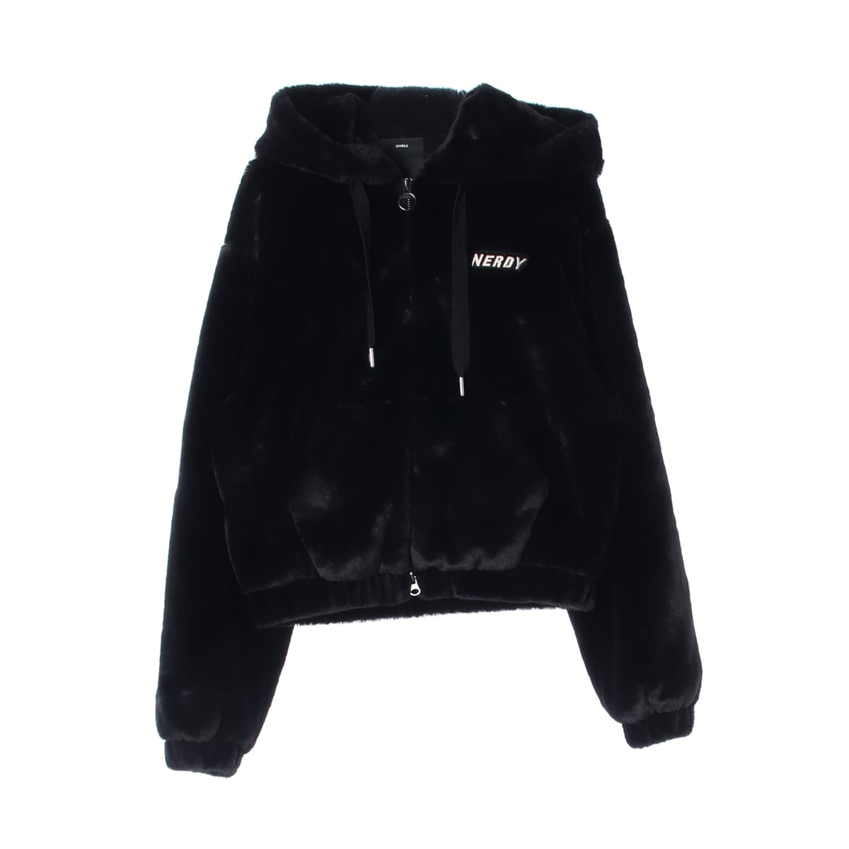 널디 22FW 플러피 플리스 퍼 후드 자켓 재킷 블랙 상세 이미지 1