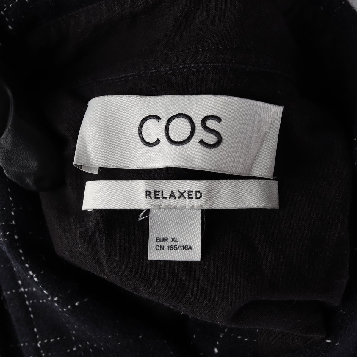 코스 그리드 체크 패턴 울 블렌드 셔츠 상세 이미지 3