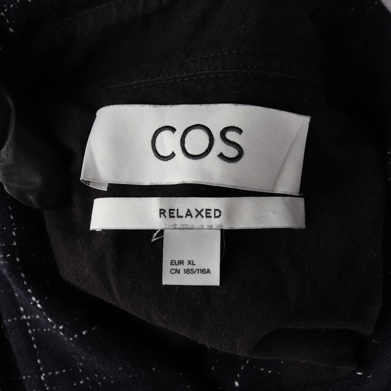 코스 그리드 체크 패턴 울 블렌드 셔츠 이미지 3