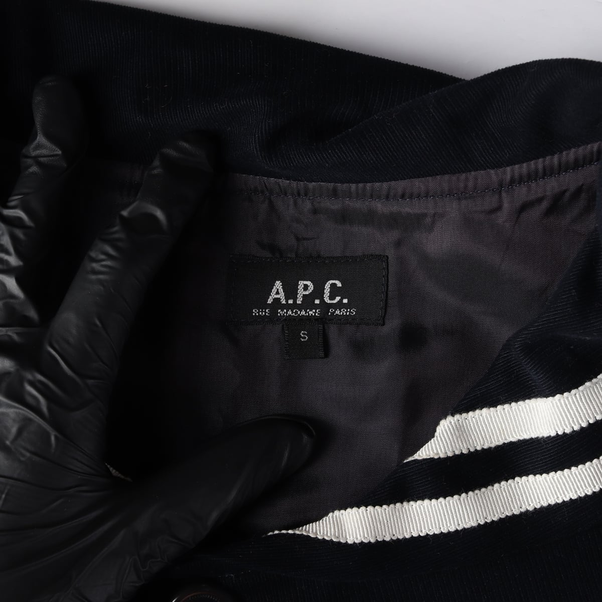 아페쎄 APC 스트라이프 라인 세일러 카라 판초 반팔 티셔츠 재킷 상세 이미지 3