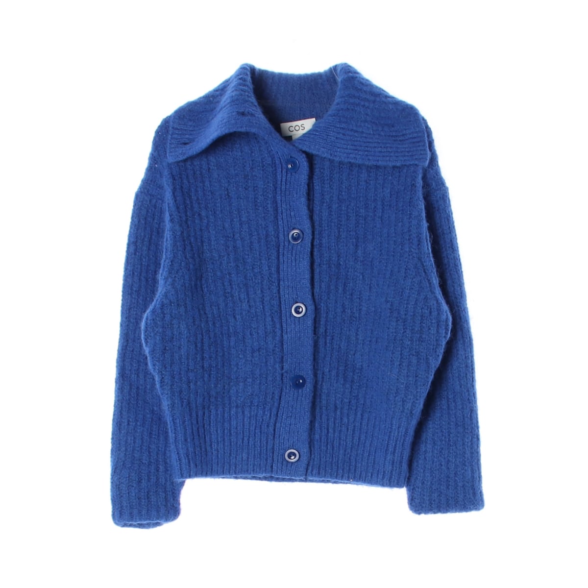 코스 22FW 울 알파카 블렌드 카라 가디건 블루  상세 이미지 1