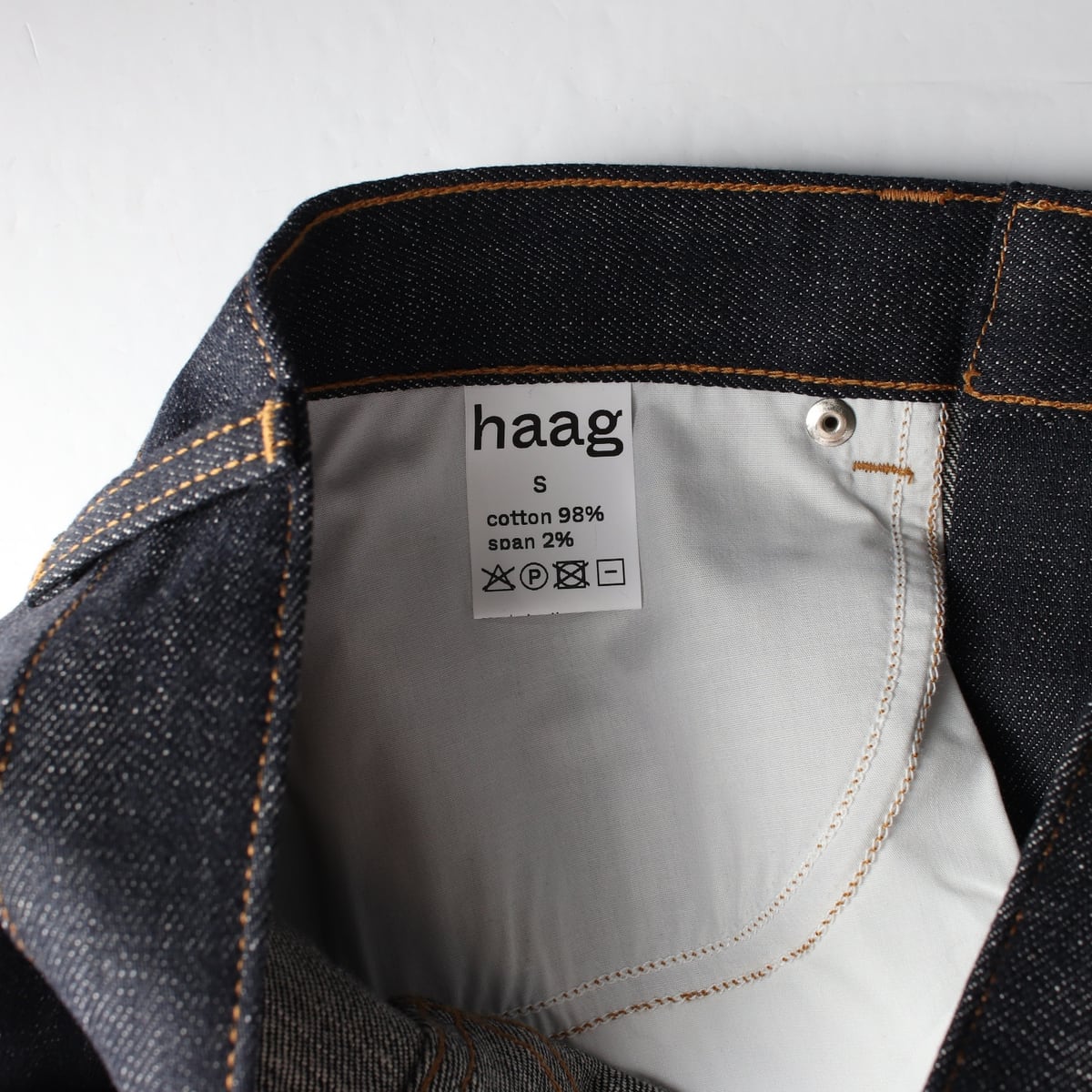 (새상품) 헤이그 haag 23SS 생지 데님 미니 스커트 상세 이미지 4