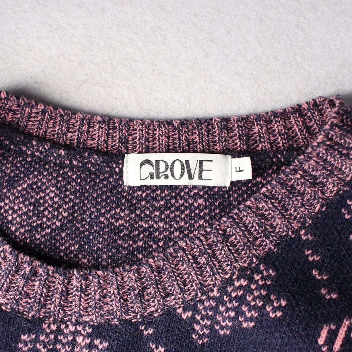 그로브 21FW WINT 베스트 모노그램 패턴 크롭 니트 조끼  상세 이미지 3