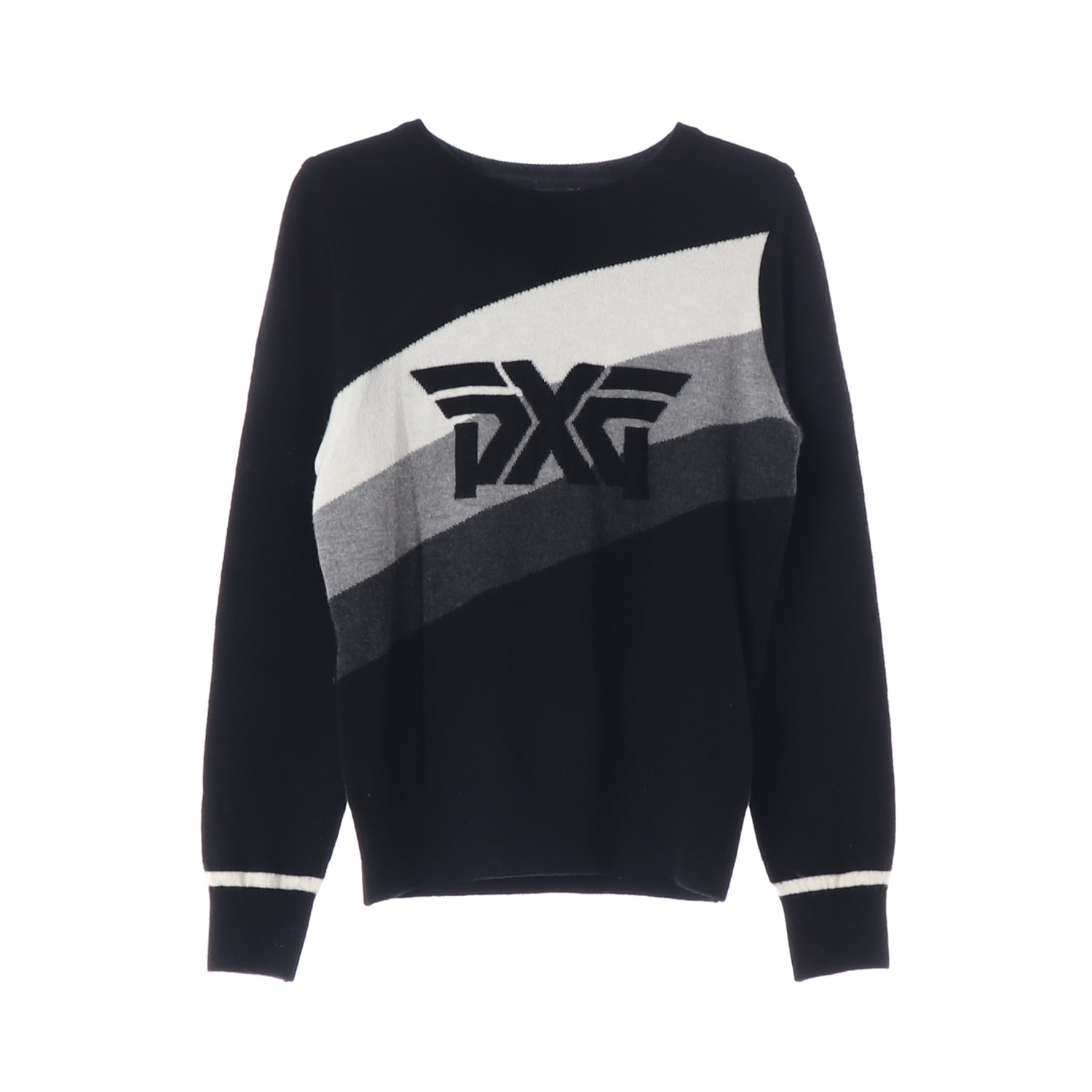 피엑스지 PXG 골프 빅 로고 울 100% 라운드 니트 스웨터 블랙 이미지 1