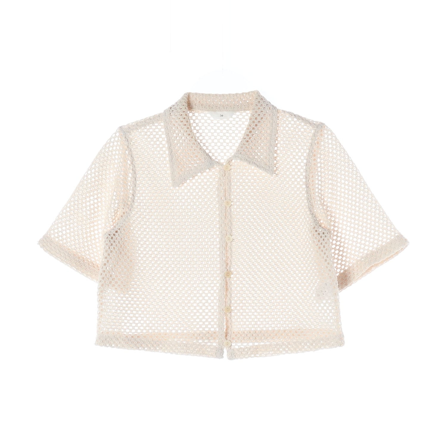 르 22SS 크로셰 메쉬 크롭핏 반팔 셔츠 블라우스 이미지 1