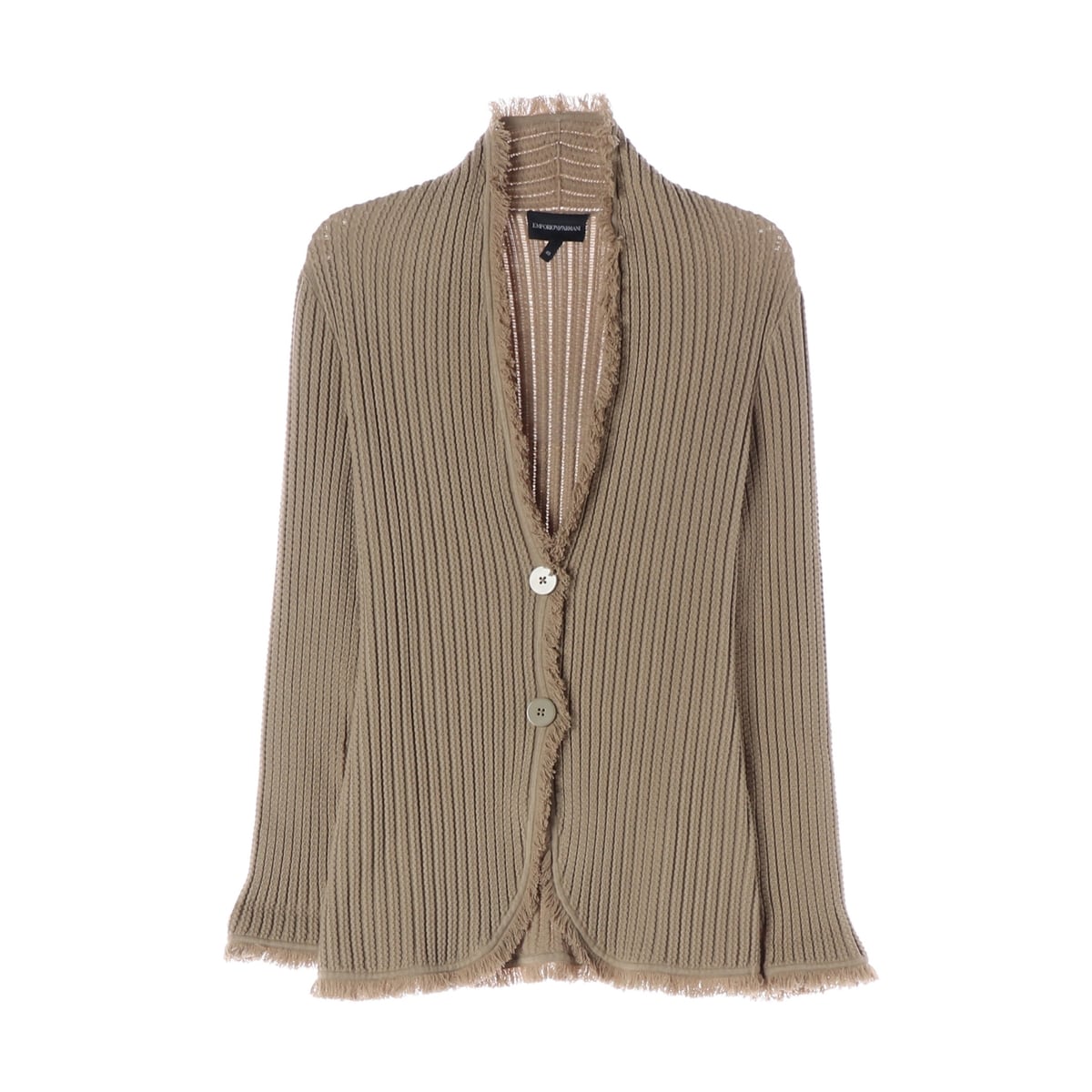 엠포리오 아르마니 프린지 디테일 골지 니트 가디건 상세 이미지 1