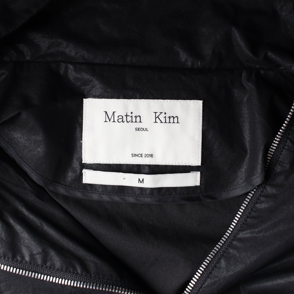 마뗑킴 24FW 코팅 크롭 블루종 재킷 바람막이 블랙 M 상세 이미지 3