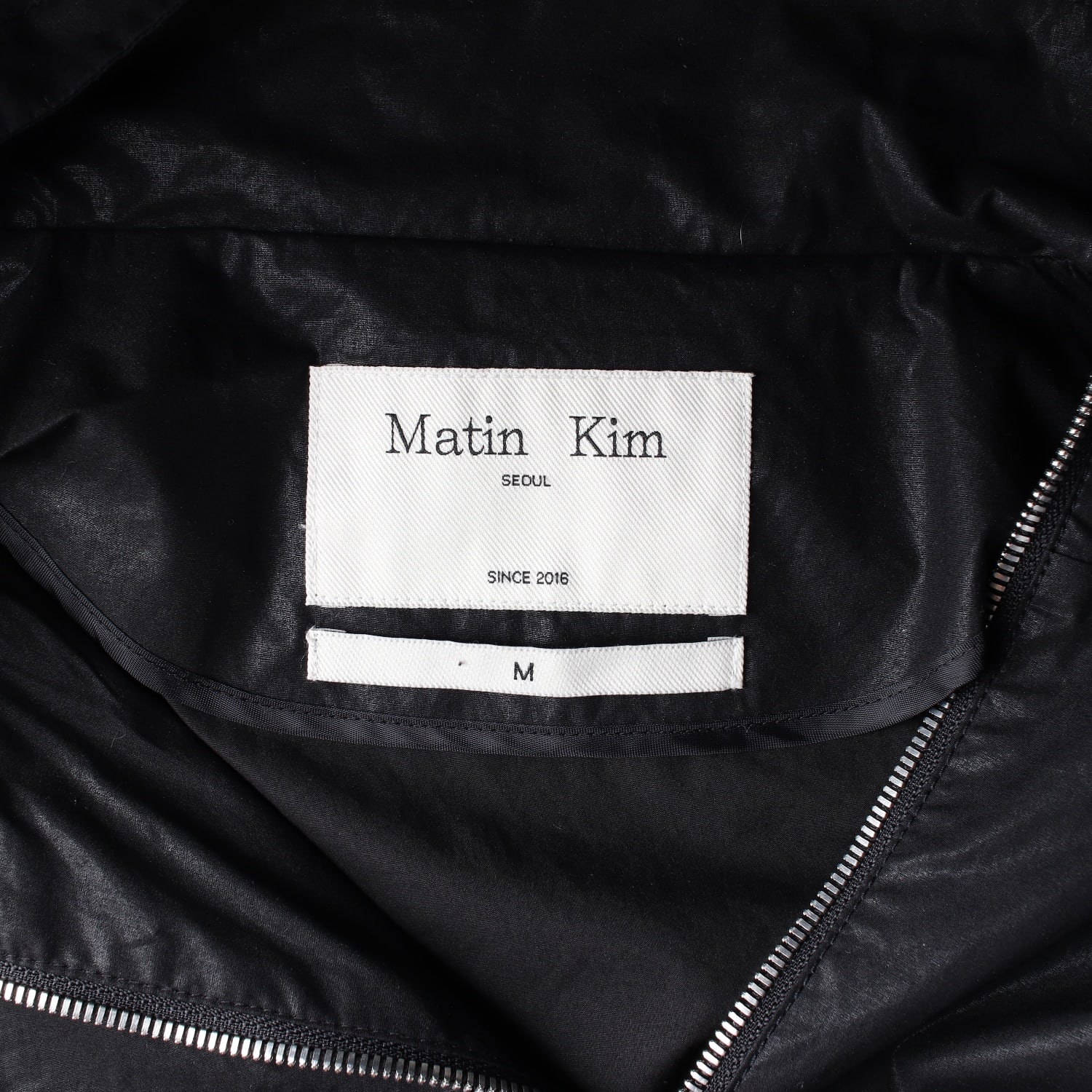 마뗑킴 24FW 코팅 크롭 블루종 재킷 바람막이 블랙 M 이미지 3