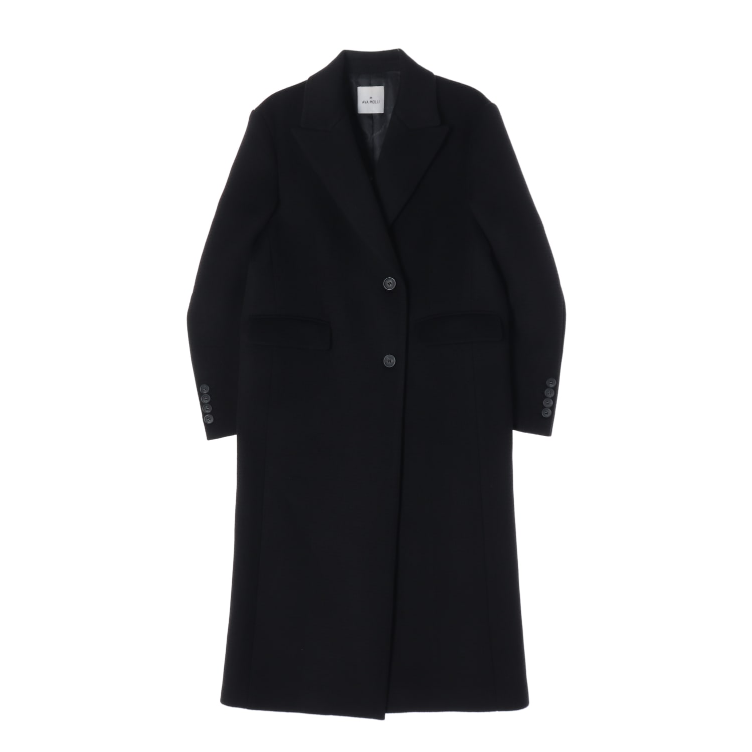 아바몰리 21FW 울 100% 노치드 라펠 롱 코트 이미지 1