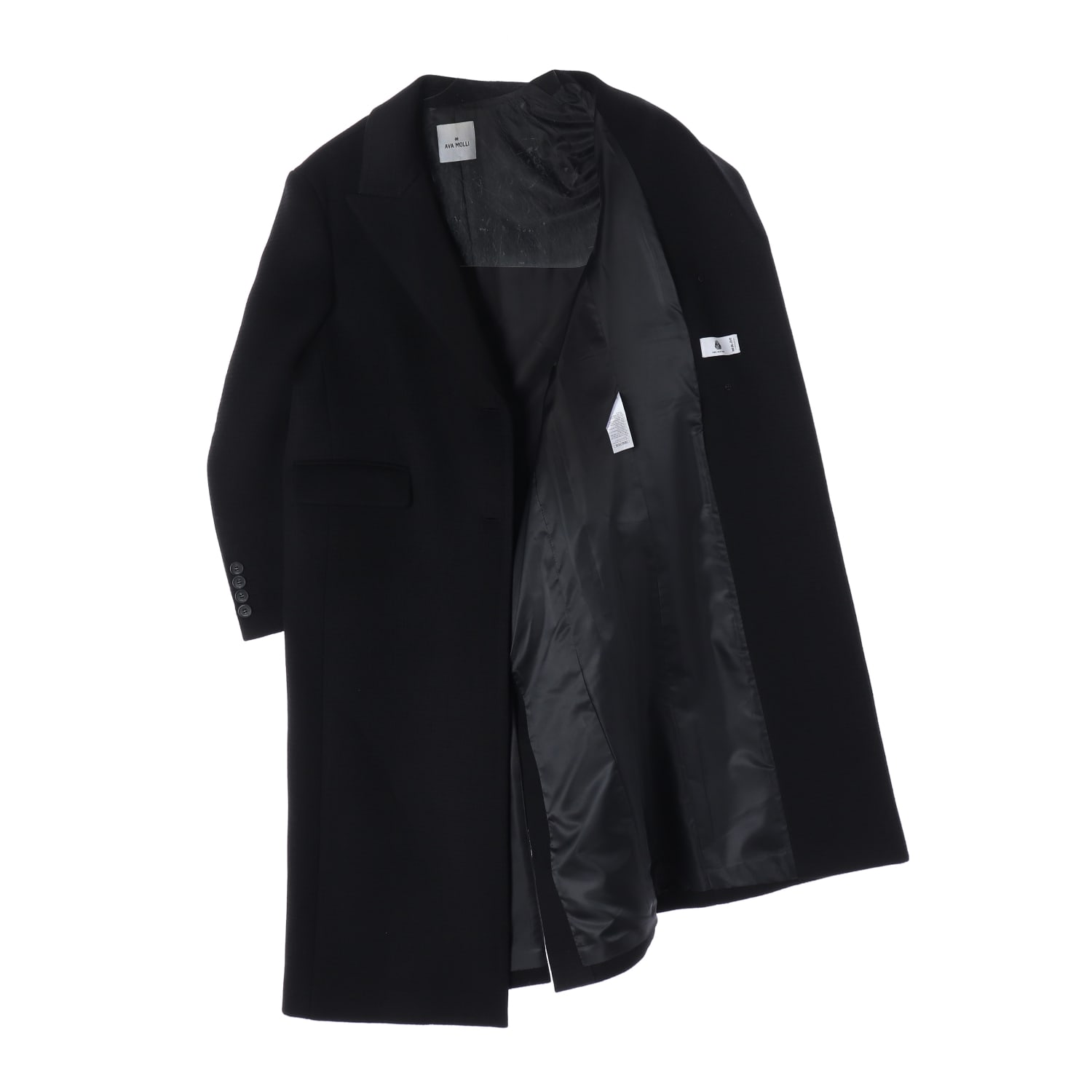 아바몰리 21FW 울 100% 노치드 라펠 롱 코트 이미지 2