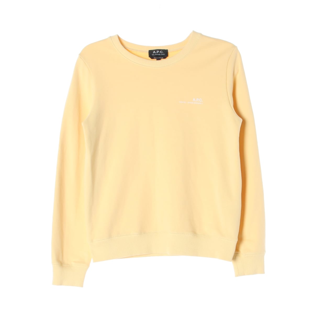 아페쎄 APC 21SS 미니 로고 크루넥 면 맨투맨 스웨트셔츠 라이트옐로우 상세 이미지 1