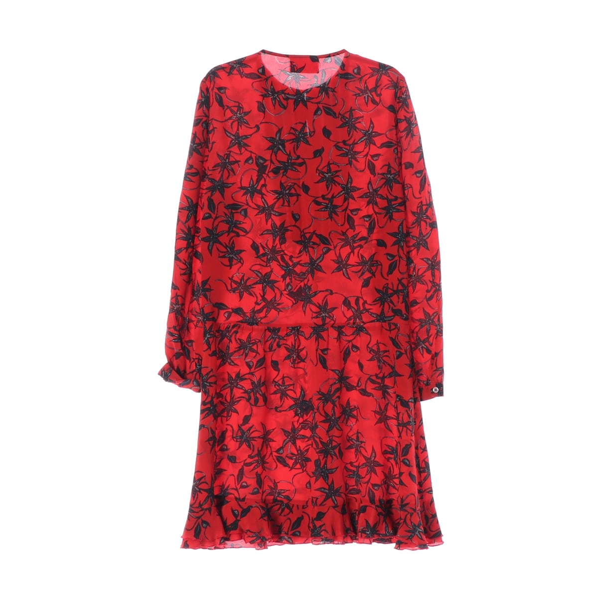 쟈딕앤볼테르 23SS REMUS PRINT 실크 100% 롱 원피스 레드 상세 이미지 2