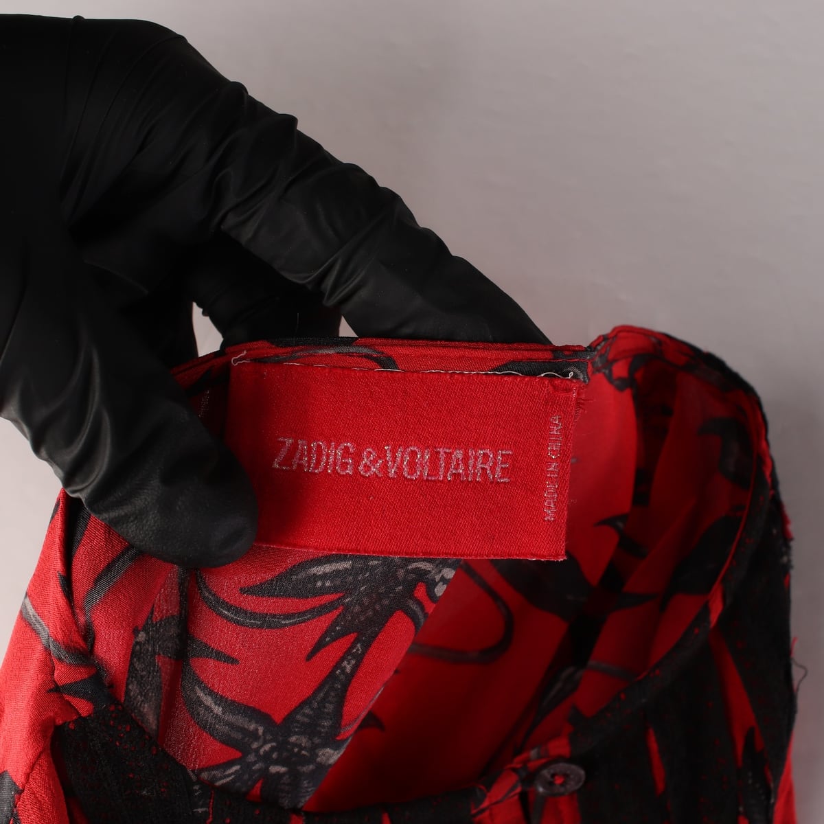 쟈딕앤볼테르 23SS REMUS PRINT 실크 100% 롱 원피스 레드 상세 이미지 3