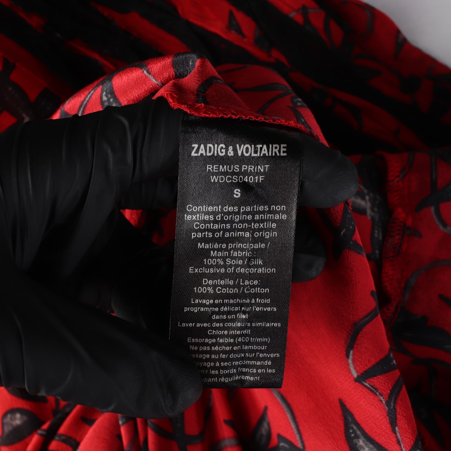 쟈딕앤볼테르 23SS REMUS PRINT 실크 100% 롱 원피스 레드 이미지 4